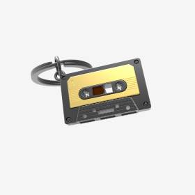 Llavero Cassette Negro - Dorado